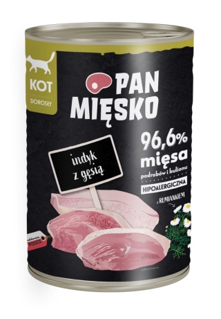 Pan Mięsko indyk z gęsią 400g - mokra karma dla kota