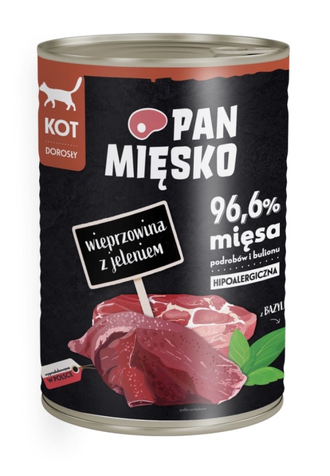 Pan Mięsko wieprzowina z jeleniem 400g - mokra karma dla kota