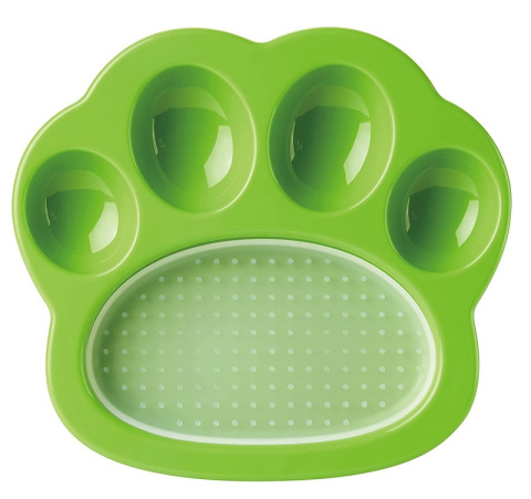 Pet Dream House Paw 2-in-1 Mini Easy - zielona miska spowalniająca dla kota