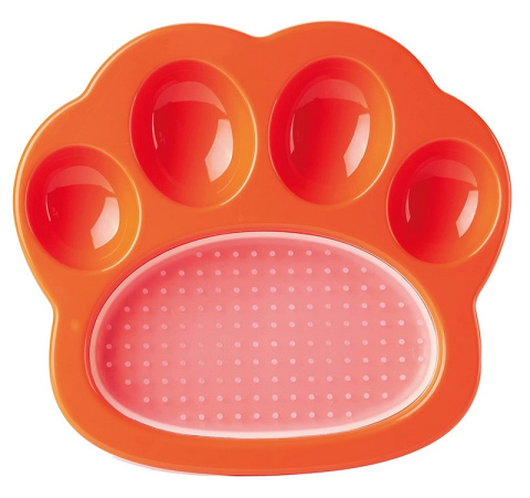 Pet Dream House Paw 2-in-1 Mini Easy - pomarańczowa miska spowalniająca dla kota