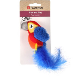 Flamingo Papuga Zingo zabawka dla kota z kocimiętką
