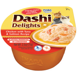 Inaba Dashi Delights kurczak tuńczyk i łosoś - karma uzupełniająca dla kota 70g