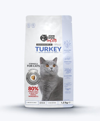 John Dog for Cats indyk z krylem 1,5kg - karma sucha dla dorosłych kotów