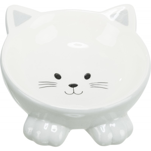 Trixie Miska ceramiczna wysoka w kształcie kota kolor jasnoszary