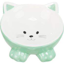 Trixie Miska ceramiczna wysoka w kształcie kota kolor miętowy