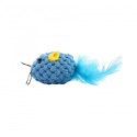 BUBA Pluszowa myszka z ogonkiem z piór niebieska - zabawka dla kota