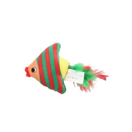 BUBA Pluszowa rybka z ogonkiem z piór - zabawka dla kota