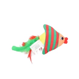 BUBA Pluszowa rybka z ogonkiem z piór - zabawka dla kota