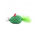 BUBA Pluszowa myszka z ogonkiem z piór zielona - zabawka dla kota