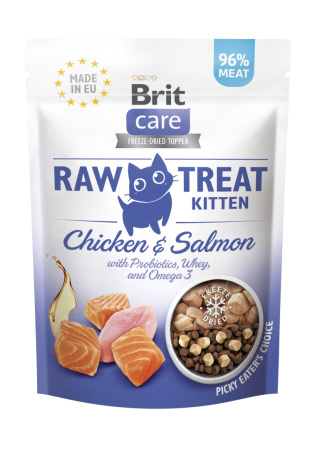 Brit Care Raw Treat Kitten kurczak i łosoś - liofilizowany przysmak dla kota 40g