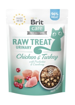 Brit Care Raw Treat Urinary Kurczak i indyk - liofilizowany przysmak dla kota 40g