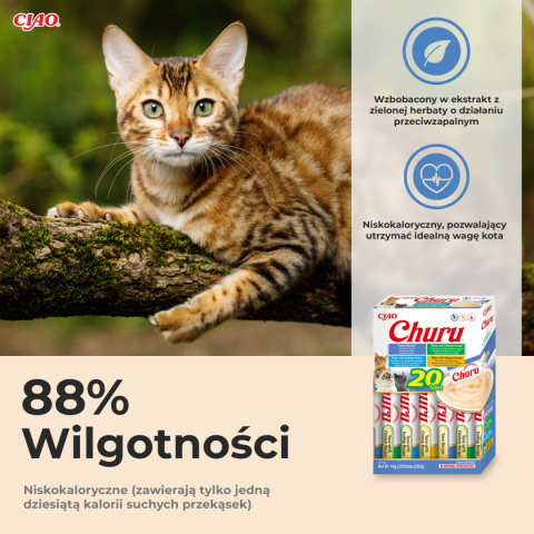 INABA Cat Churu Varieties Tuna - kremowe przysmaki dla kotów z tuńczykiem 20x14g + 4x14g gratis!