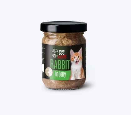 John Dog for Cats królik w galaretce Kitten dla kociąt 100g