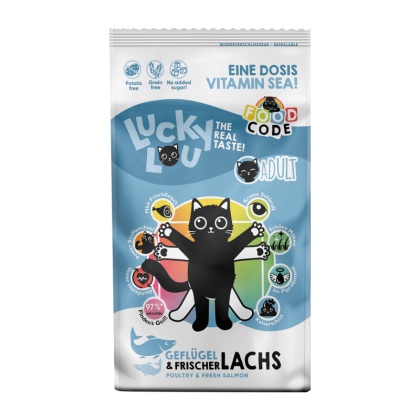 Lucky Lou Food Code Lifestage drób łosoś - karma sucha dla kota 340g