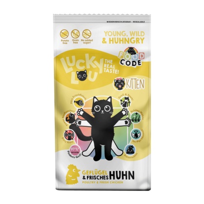 Lucky Lou Food Code Lifestage Kitten drób kurczak - karma sucha dla kociąt 750g