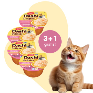 Zestaw promocyjny Inaba Dashi Delights kurczak i łosoś 3+1 gratis