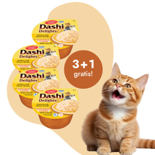 Zestaw promocyjny Inaba Dashi Delights kurczak z serem 3+1 gratis