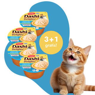 Zestaw promocyjny Inaba Dashi Delights kurczak i przegrzebki 3+1 gratis