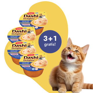 Zestaw promocyjny Inaba Dashi Delights kurczak i tuńczyk 3+1 gratis
