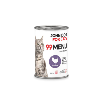 99 MENU John Dog for Cats kurczak i indyk - karma mokra dla kota 400g