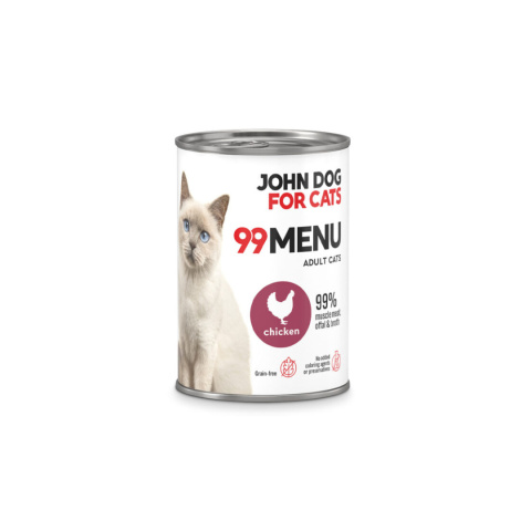 99 MENU John Dog for Cats kurczak - karma mokra dla kota 400g