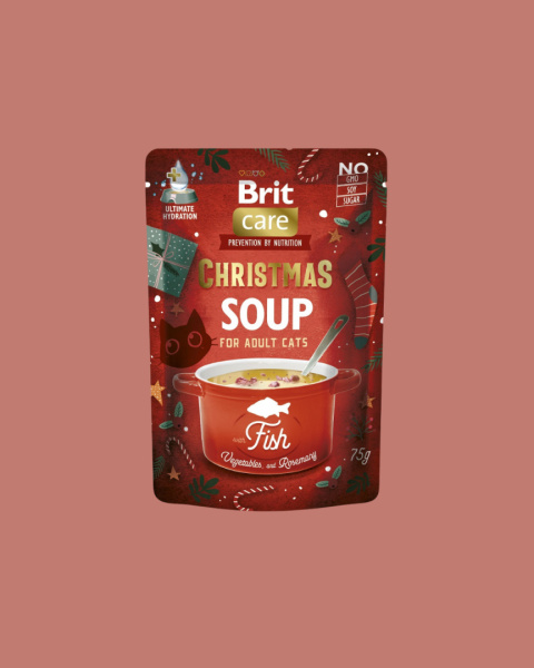 BRIT CARE Cat Christmas Soup Fish - świąteczna zupa dla kota z rybą i kurczakiem 75g