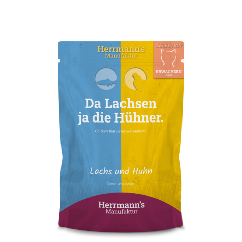 HERRMANN'S Selection Cat Lachs Huhn łosoś i bio kurczak - karma dla kota 100g