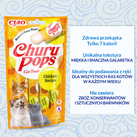 INABA CHURU Pops Chicken 4x15g - przysmak dla kota w postaci galaretki