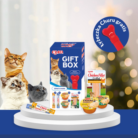 INABA Cat Ciao GIFTBOX 13 przysmaków + łyżeczka - świąteczny zestaw dla kota