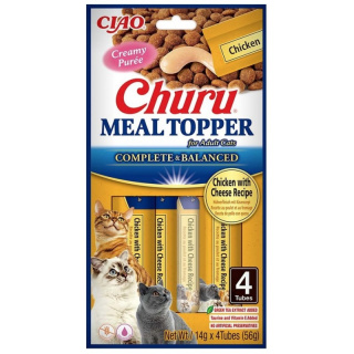 INABA Cat Meal Topper Chicken Cheese dosmaczacz dla kotów 4x14g