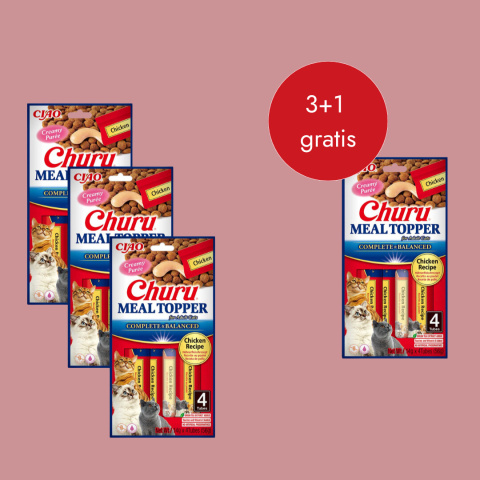 3+1 Gratis INABA Cat Meal Topper Chicken dosmaczacz dla kotów