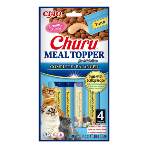 INABA Cat Meal Topper Tuna Scallop dosmaczacz dla kotów 4x14g