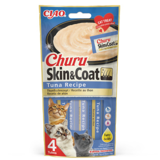 INABA Churu Skin Coat Tuna - tuńczyk - przysmaki dla kotów 4x14g