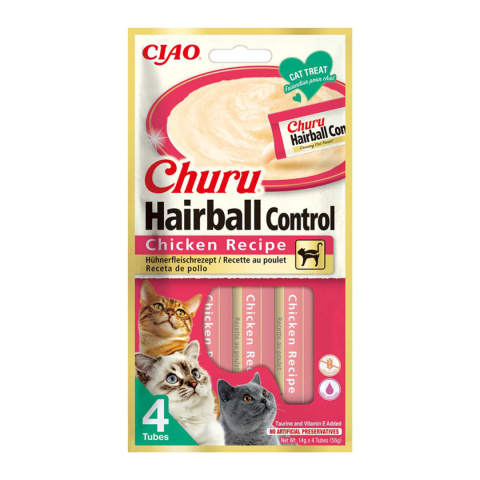 Inaba Churu Hairball Control Chicken - kurczak - przysmaki dla kotów 4x14g