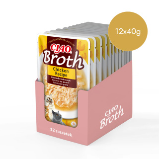 Inaba Ciao Broth kurczak w rosole - karma uzupełniająca dla kota 12x40g