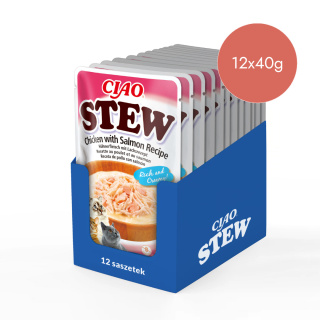 Inaba Ciao Stew kurczak i łosoś - potrawka w sosie dla kota 12x40g