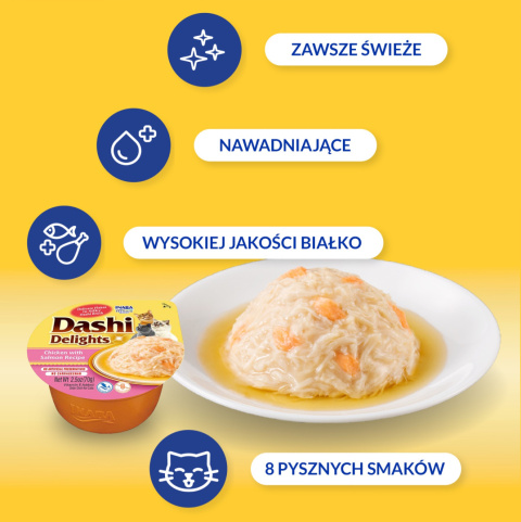 Inaba Dashi Delights kurczak i łosoś - karma uzupełniająca dla kota 70g