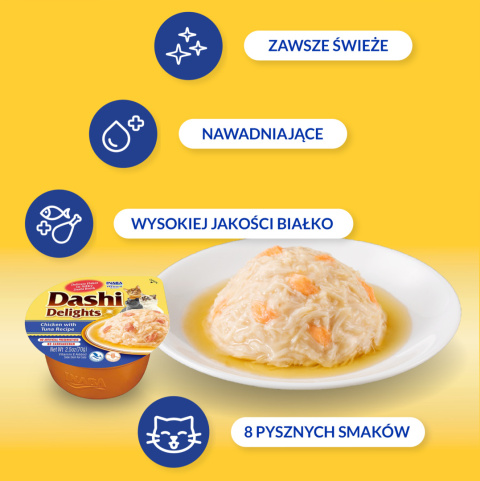 Inaba Dashi Delights kurczak i tuńczyk - karma uzupełniająca dla kota 70g