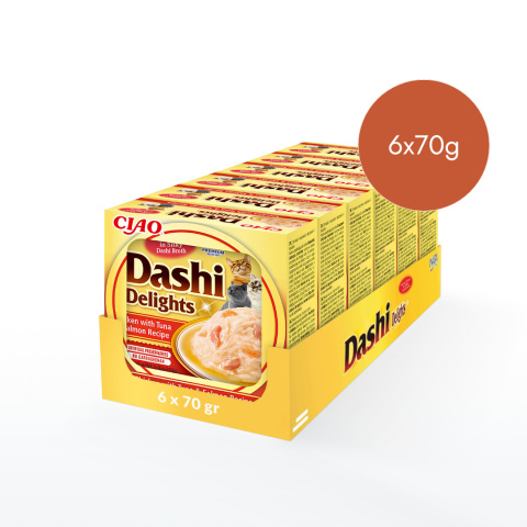 Inaba Dashi Delights kurczak tuńczyk i łosoś 3+3 GRATIS