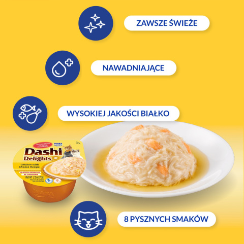 Inaba Dashi Delights kurczak z serem - karma uzupełniająca dla kota 70g