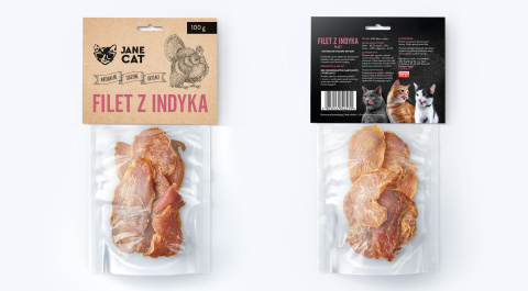 Jane Cat Suszony filet z indyka płaty - przysmak dla kota 100g