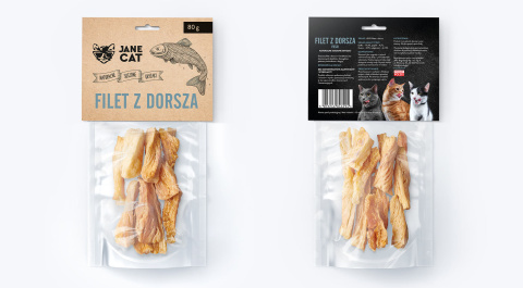 Jane Cat Suszony filet z dorsza paski - przysmak dla kota 80g