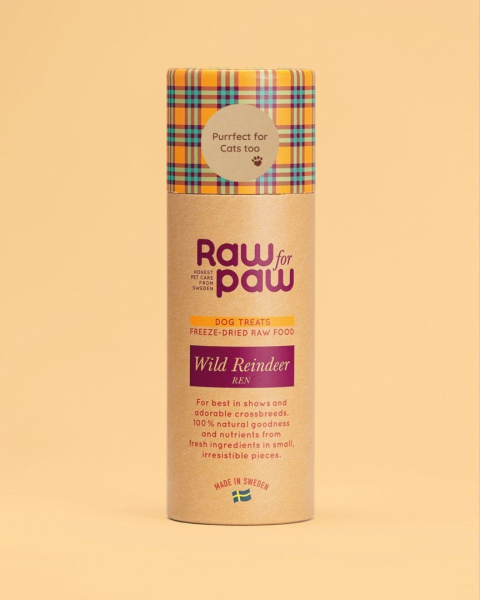 RAW for PAW WILD Reindeer renifer - liofilizowane przysmaki 45g