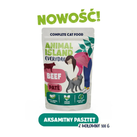 Animal Island Kremowy pasztet z wołowiny - karma mokra dla kota 100g