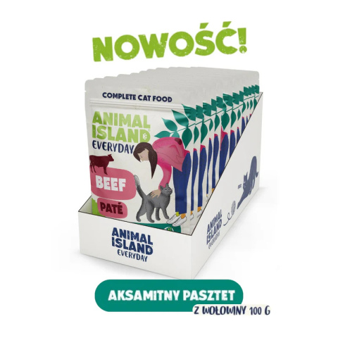 Animal Island Kremowy pasztet z wołowiny 12x100g - karma mokra dla kota