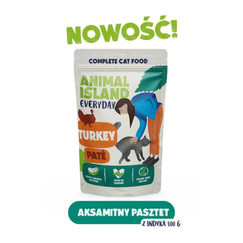 Animal Island Kremowy pasztet z indyka - karma mokra dla kota 100g