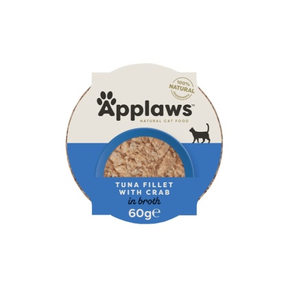APPLAWS Cat filet z tuńczyka z krabem w miseczce dla kota 60g