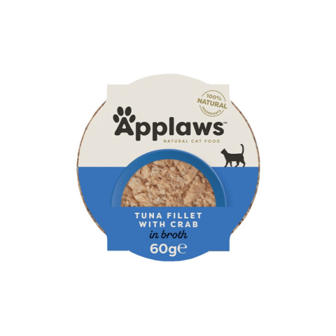 Applaws Filet z tuńczyka z krabem - karma uzupełniająca dla kota miseczka 60g Applaws Filet z tuńczyka z krabem - karma uzupełniająca dla kota miseczka 60g