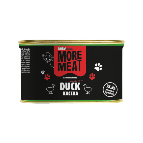 BUBAlicious More Meat Pure Duck - karma dla kota mono kaczka 185g