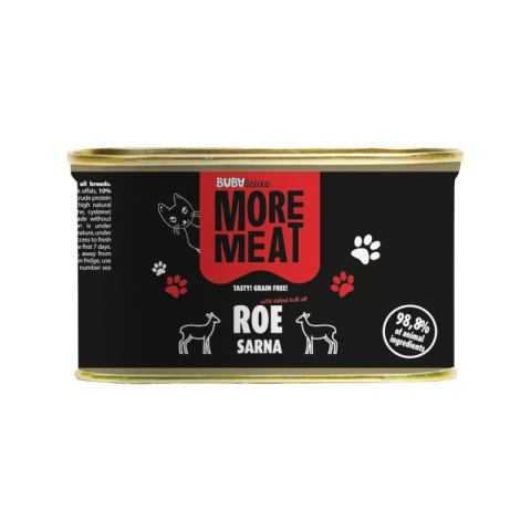 BUBAlicious More Meat Pure Roe - karma dla kota mono sarna 185g